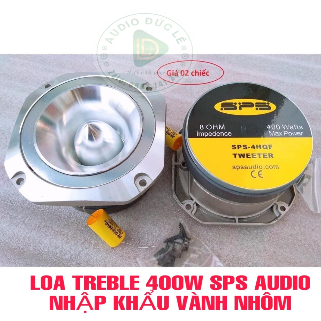 Cặp loa treble 400w sps audio nhập khẩu vành nhôm - giá 2 chiếc- tặng kèm 2 tụ xịn