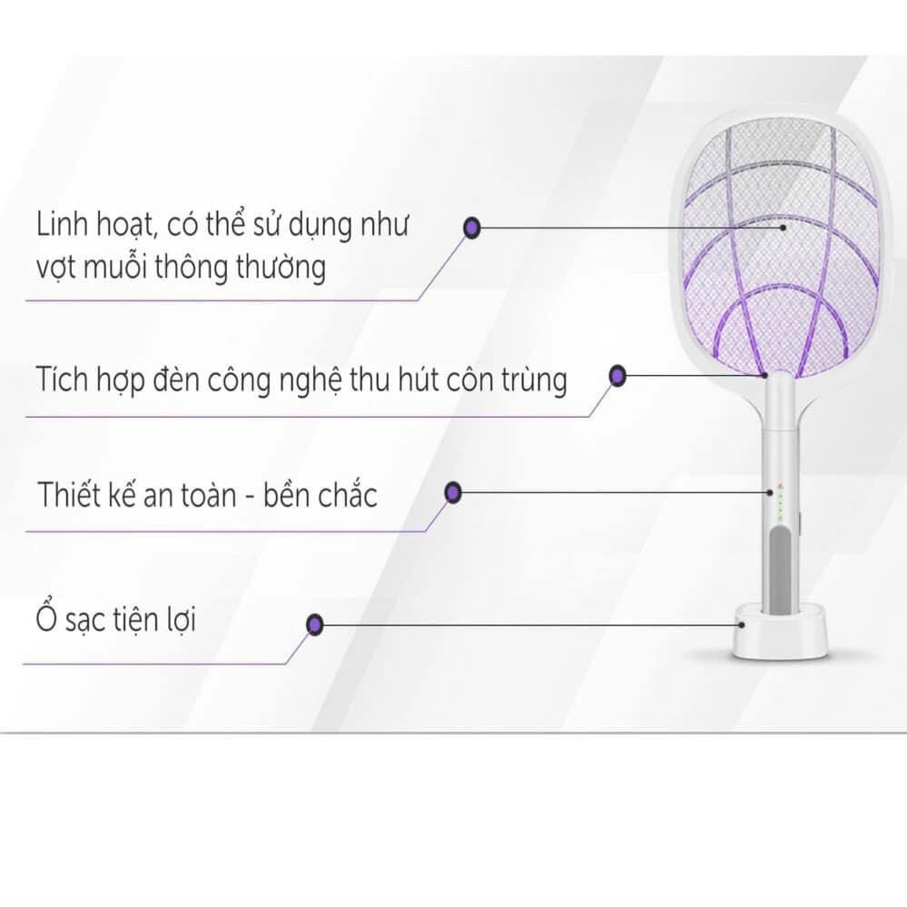 vợt bắt muỗi kèm đèn bắt muỗi tư động