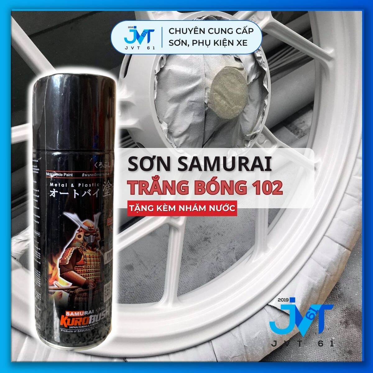 Sơn Samurai 102 màu trắng - Dòng sơn xe máy, oto giá rẻ, độ bền cao