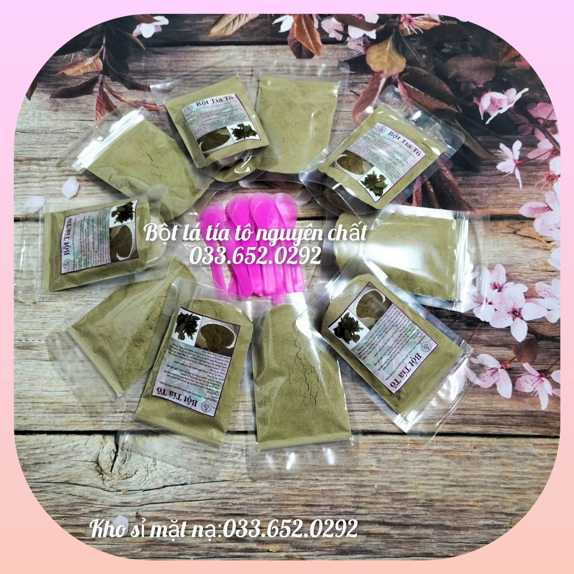 100g bột lá tía tô nguyên chất  đắp mặt giảm nám/mụn