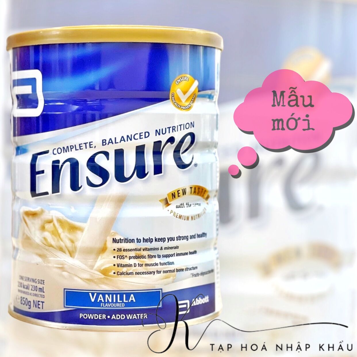 [DATE 2026] SỮA BỘT ENSURE ÚC 850G HƯƠNG VANI