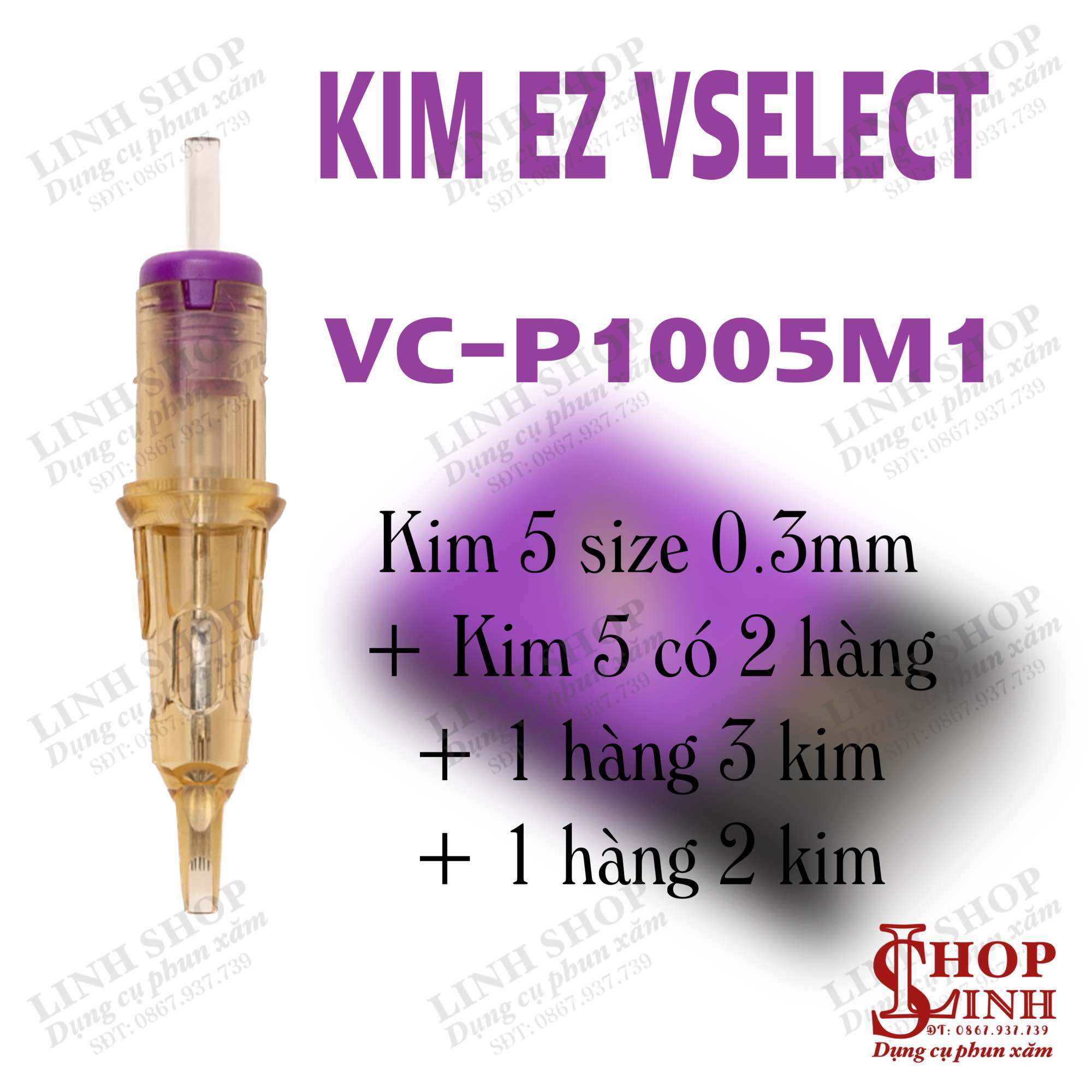 (1cái) Kim Ez VS V Select Kim Đạn Máy Pen Cho Phun Xăm Thẩm Mỹ