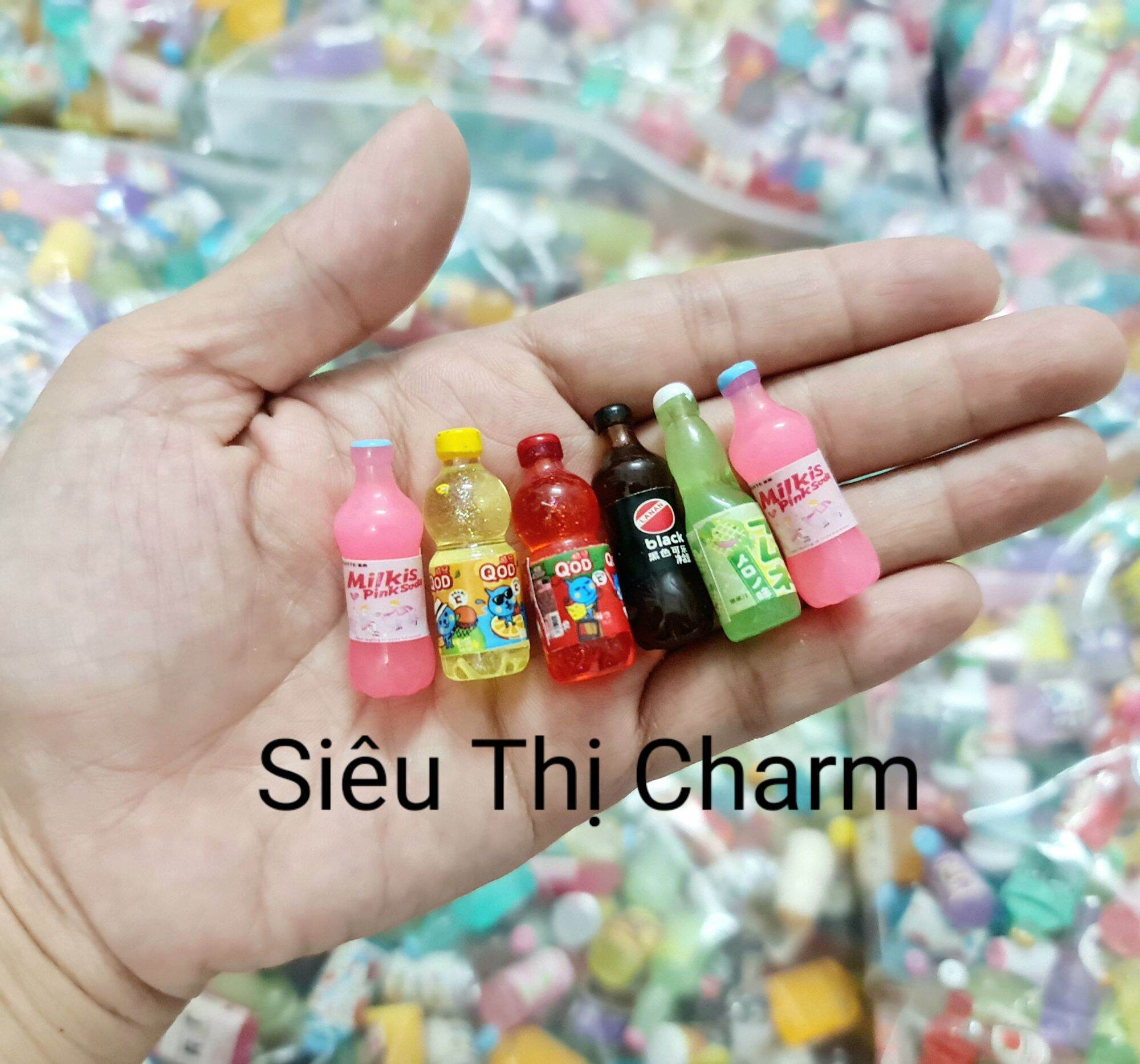 Túi 100 charm/center mô hình chai nước