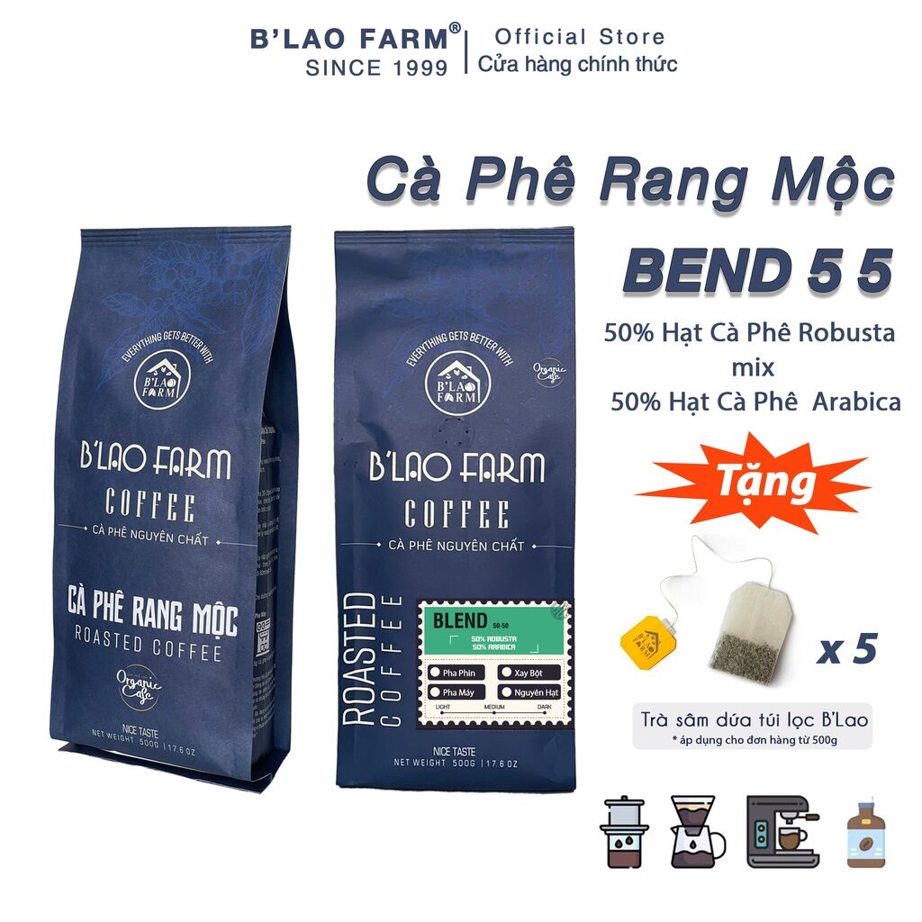 Cà phê nguyên chất BLEND B Lao Farm 50% cà phê Robusta 50% cà phê Arabica