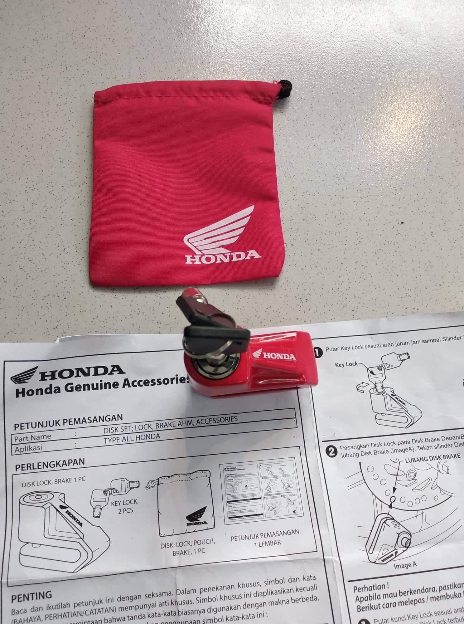 Khóa đĩa xe máy của Honda