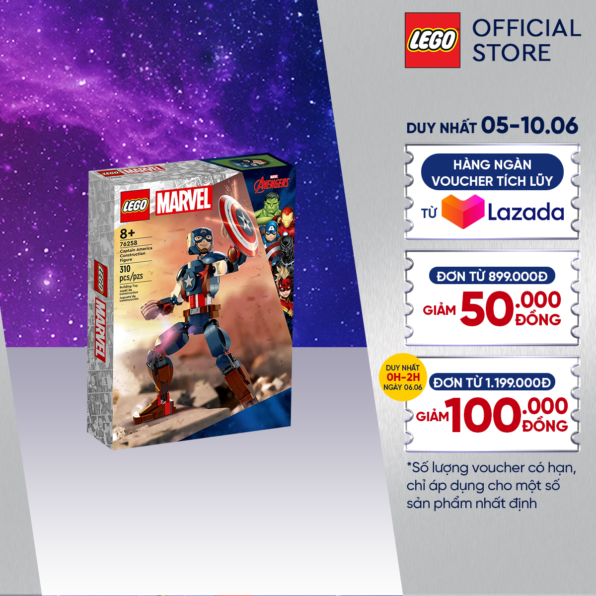 Lego superheroes 76258 đồ chơi lắp ráp mô hình đội trưởng mỹ captain america -