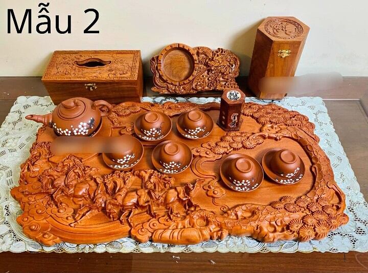 Khay trà gỗ nguyên khối ( mỗi khay )