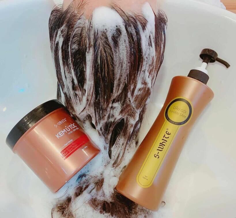 Combo dầu gội & ủ tóc nhân sâm đào Swhite mới