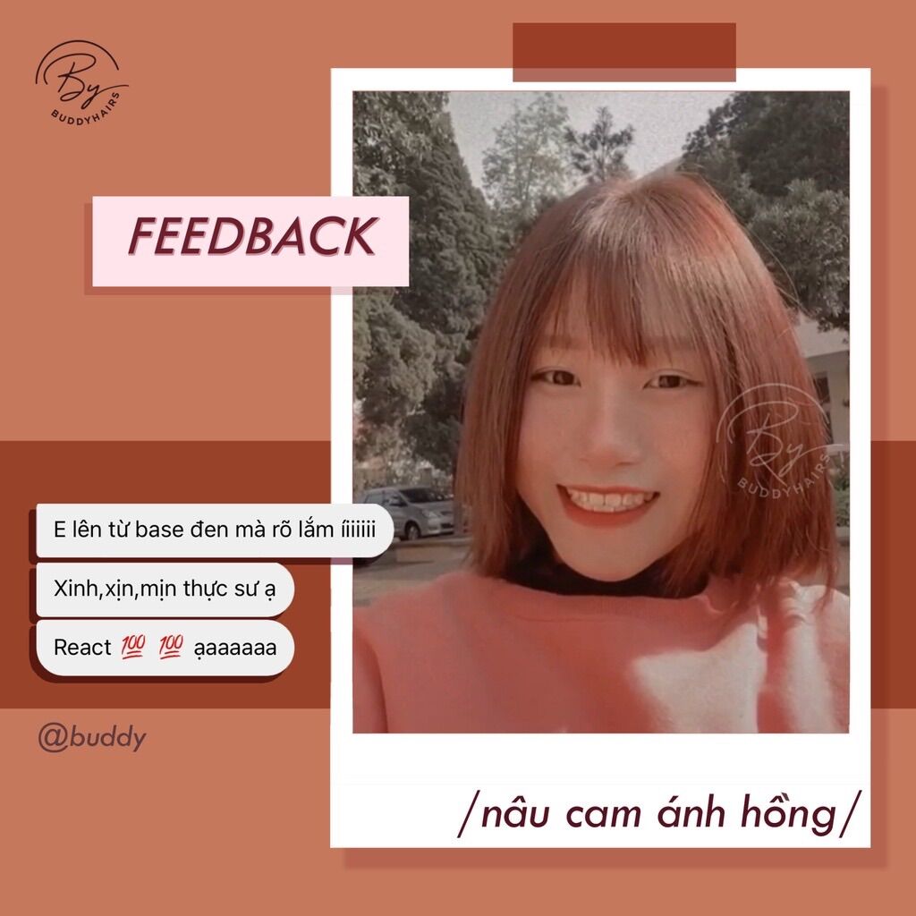 Thuốc nhuộm tóc Nâu cam ánh hồng (tặng kèm oxi và gang tay)