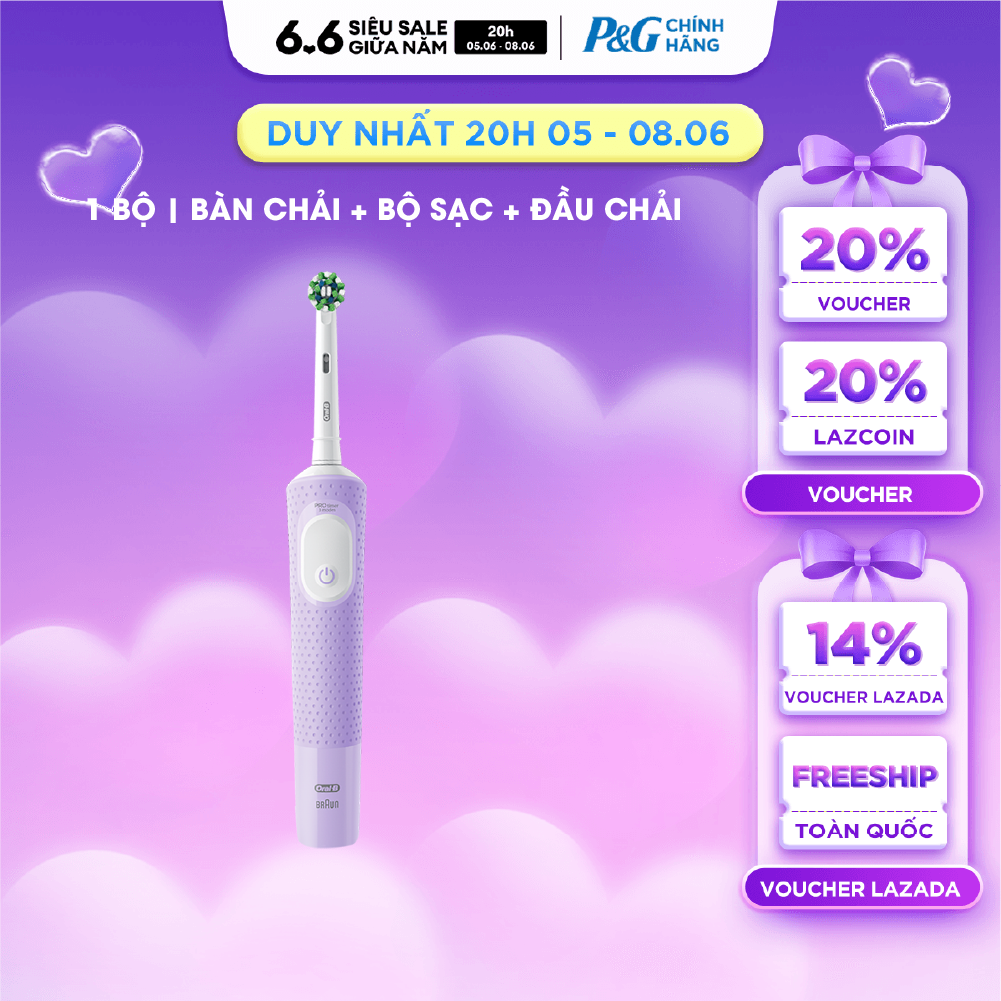 Bộ bàn chải điện Oral-B Vitality Pro LiLac