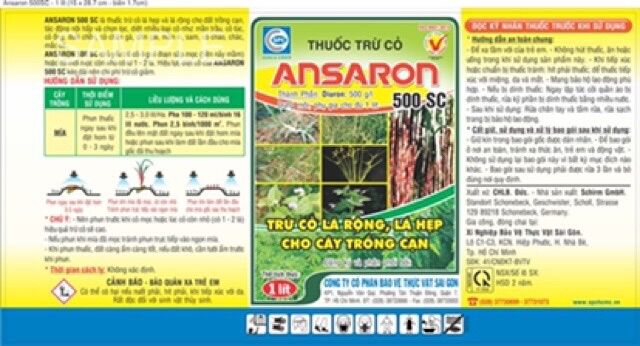 Thuốc trừ cỏ cho mía, cafe, sắn (mì) ANSARON 500SC/1LIT