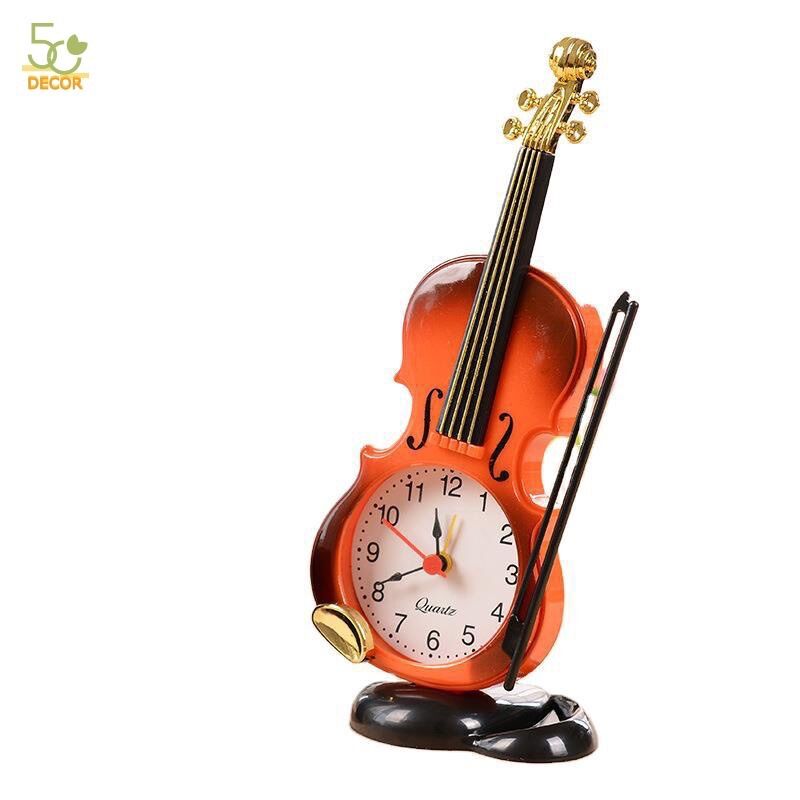 Đồng hồ báo thức để bàn hình cây đàn violin