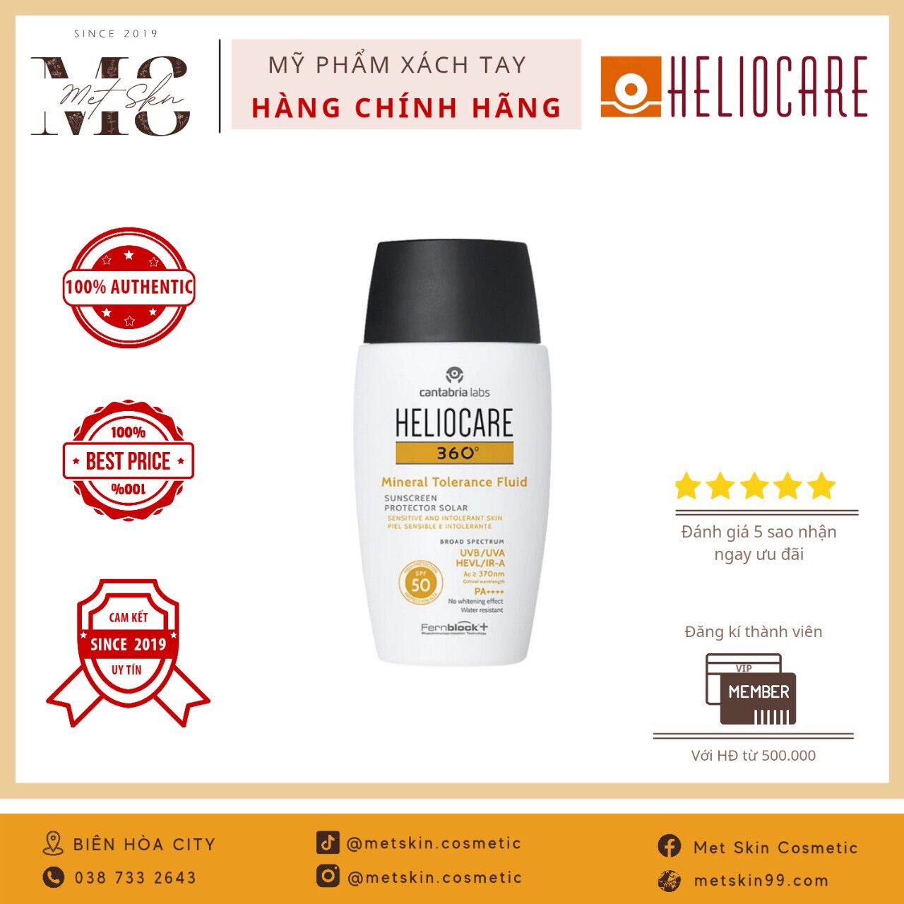 [ Pre Order ] Kcn Heliocare 360° Mineral Tolerance Fluid ( 50Ml )