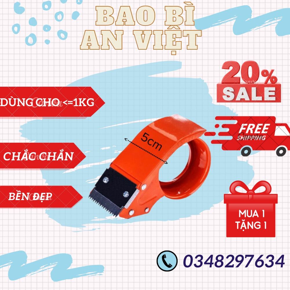 Cắt băng dính Dân Hoa loại 1 tiện lợi dùng cho loại 1kg cuộn