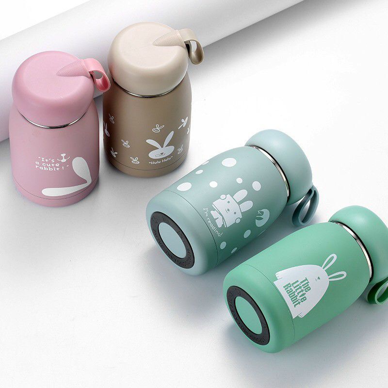 Bình giữ nhiệt mini 320ml tai thỏ decor xinh cute