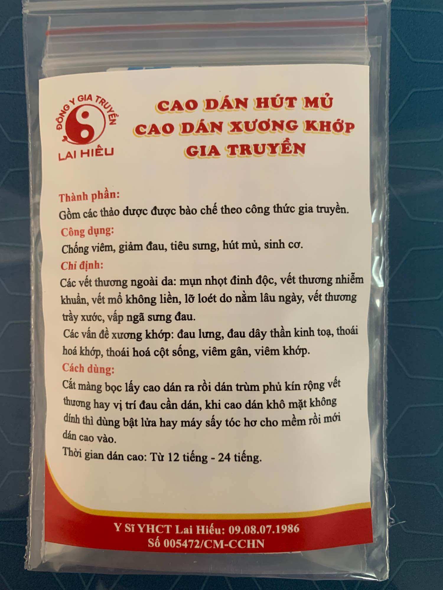 Combo 5 miếng 4*6 cao dán xương khớp- cao dán hút mủ
