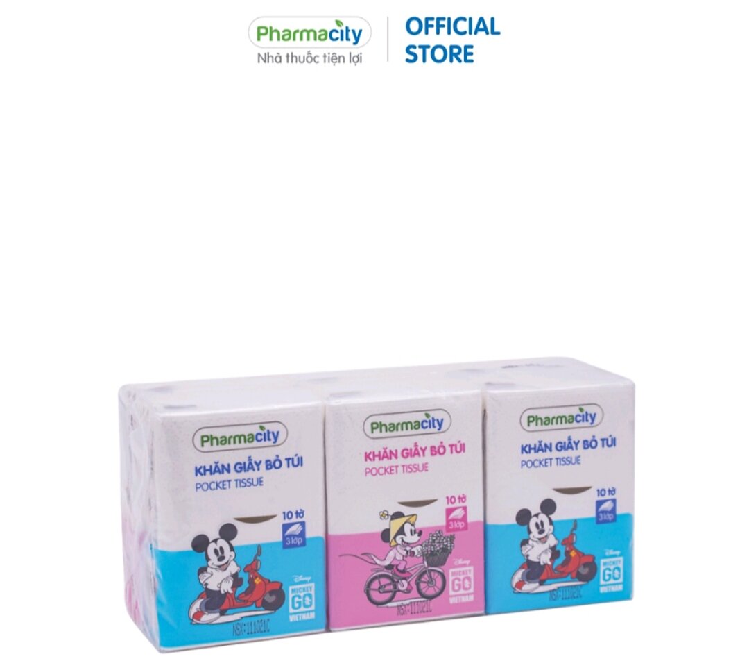 Khăn giấy Pharmacity Mickey go VN (6 gói/lốc)