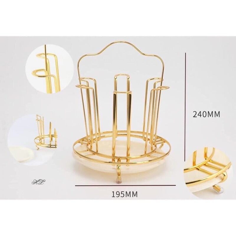 Khay úp cốc inox mạ vàng 24k cao cấp
