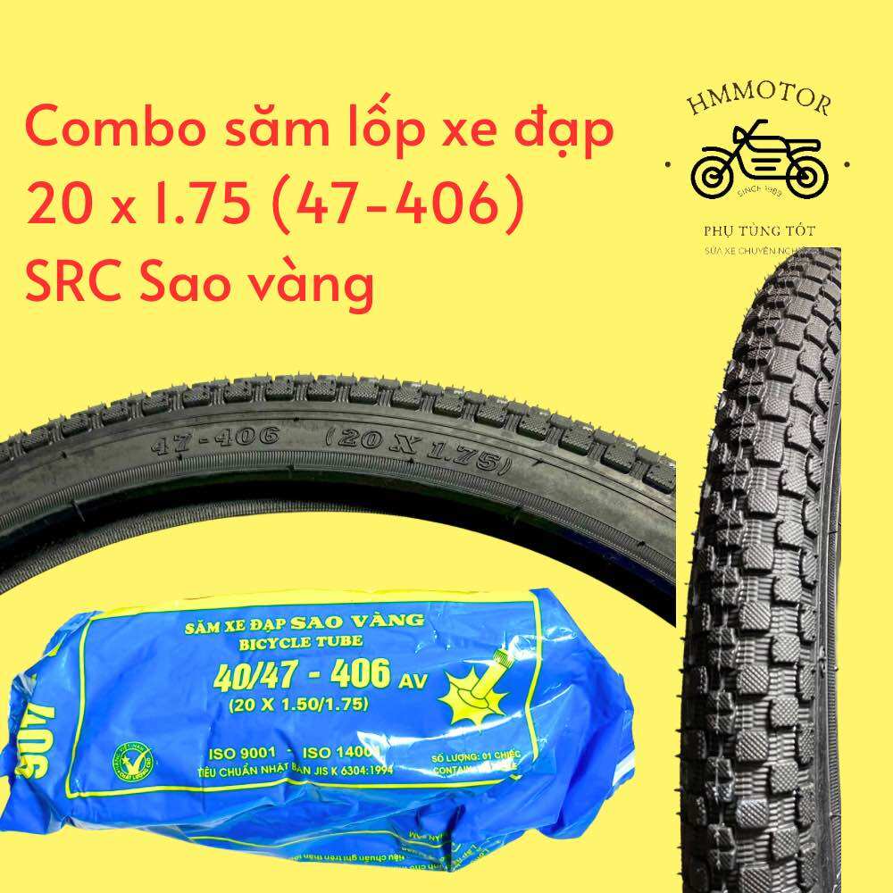 Combo săm lốp xe đạp trẻ em cỡ 20x1.75