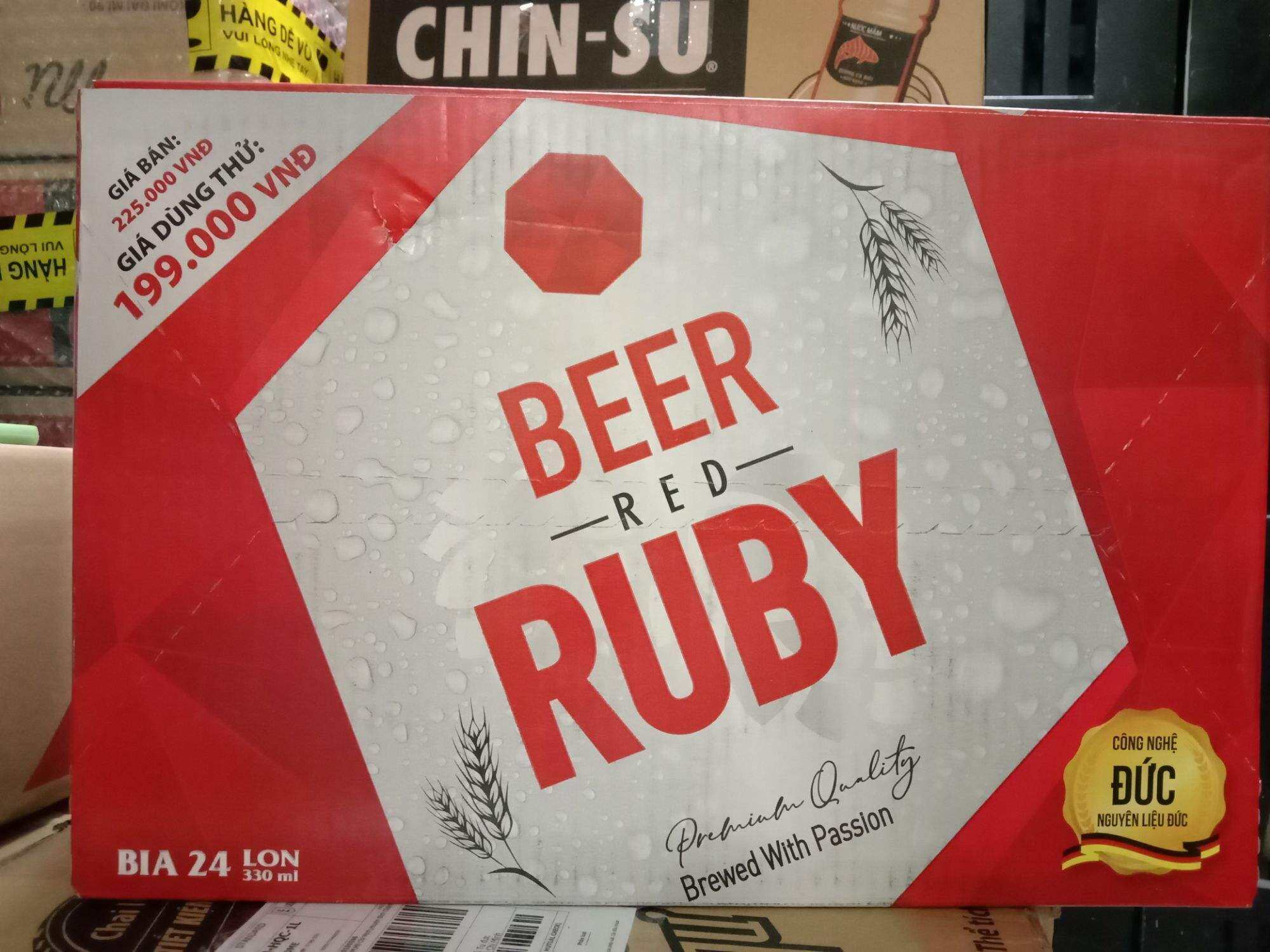 Bia Red Ruby Đỏ thùng 24 lon