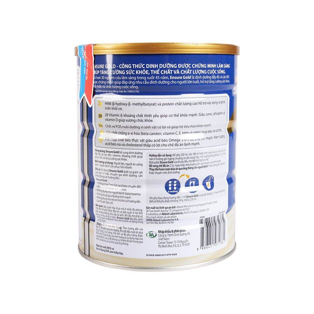 sữa bột Ensure Gold HMB 850g