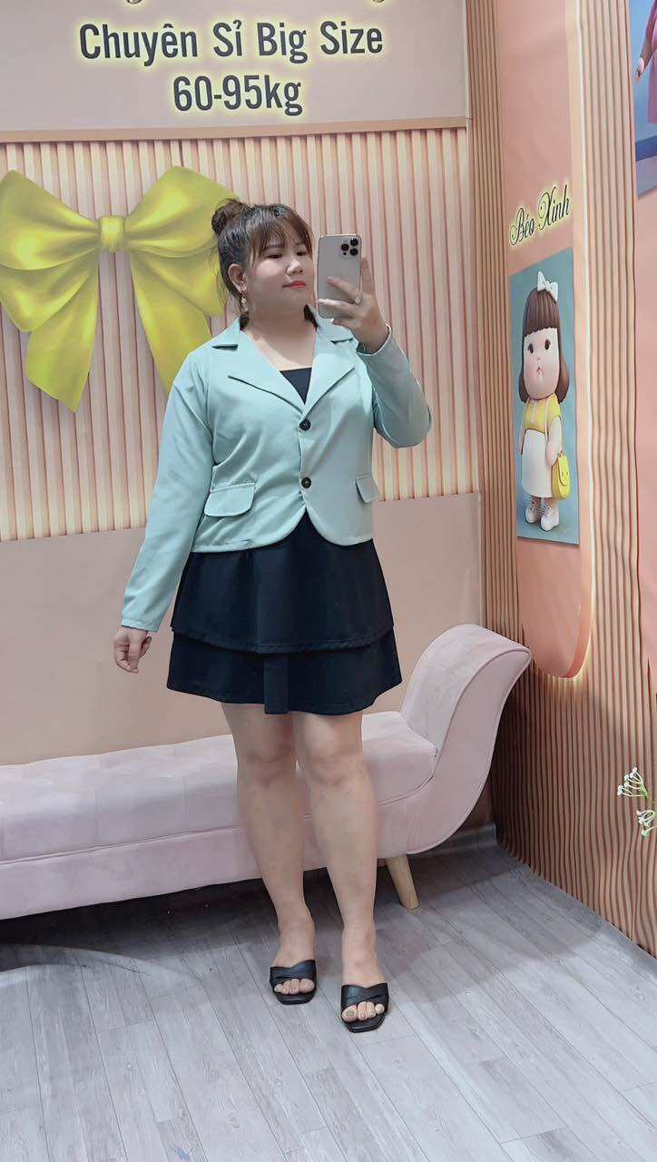 Áo Blazer dáng lững Bigsize Nữ 60kg đến 95kg
