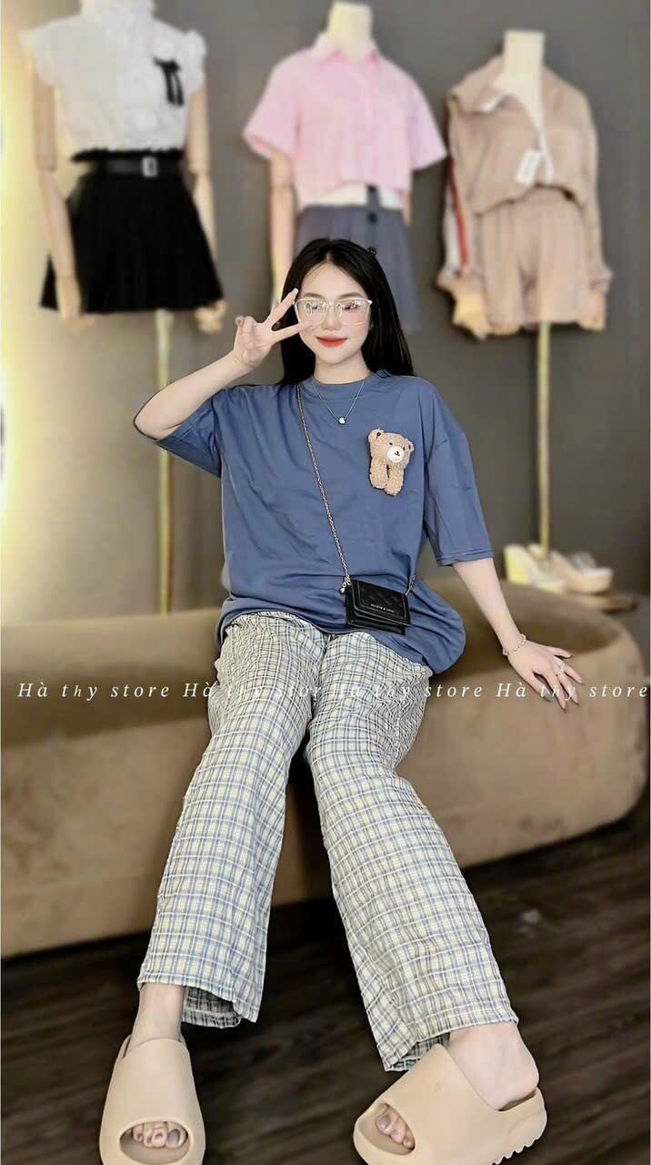 Set bộ gấu dễ thương quần len tăm lạnh