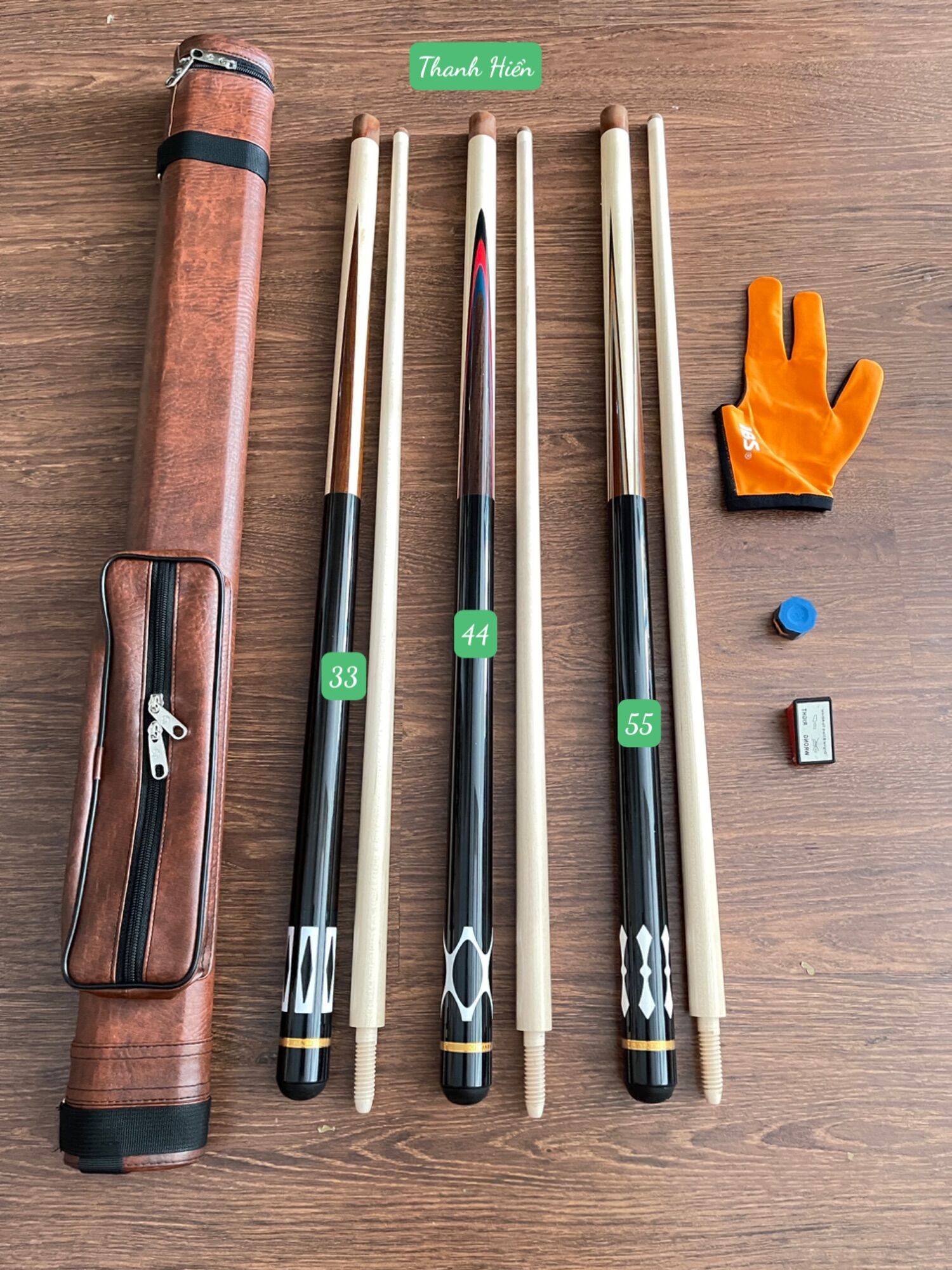 Combo cơ bida 3 băng hanbet nhập khẩu hàn quốc