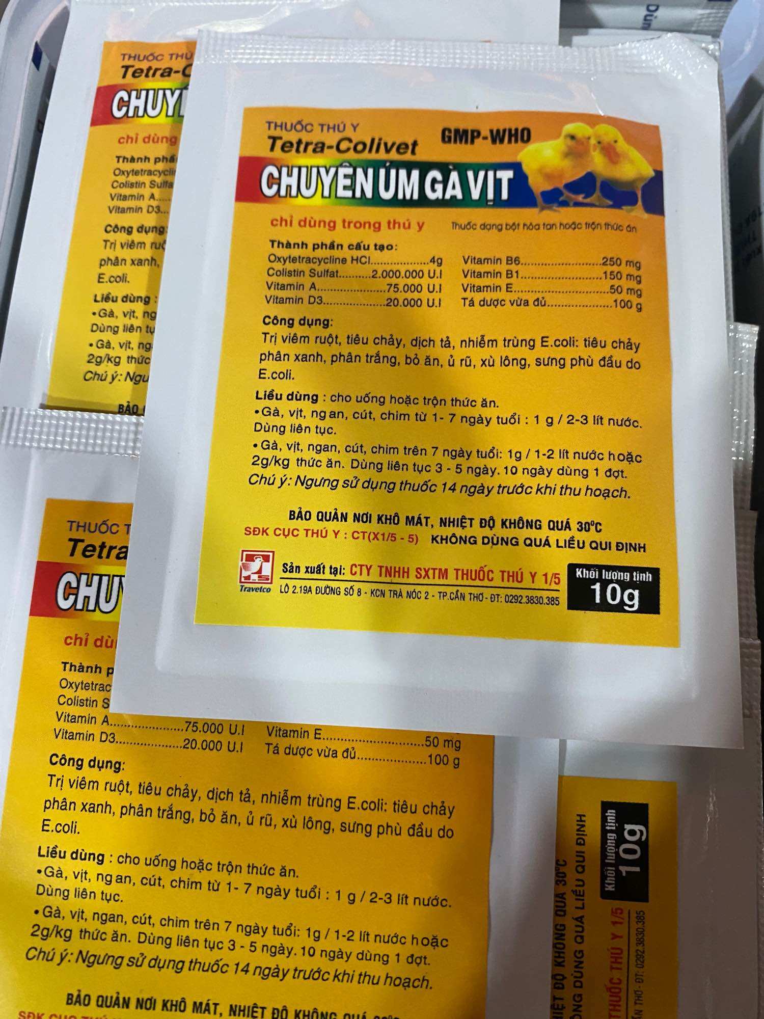 Úm gà vịt ngan cút [tetra colivet 10 gr]