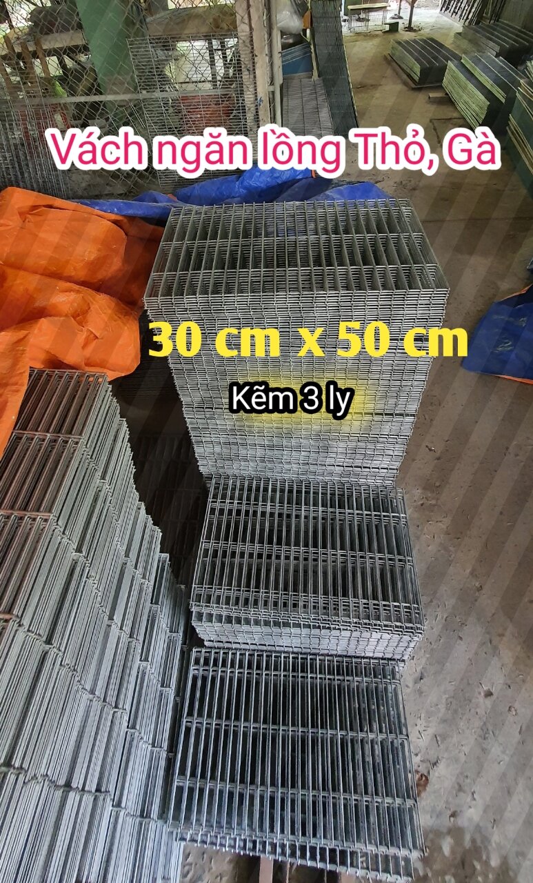 Tấm Vỉ sắt kẽm 3 ly 30cm x 50cm làm Vách ngăn lồng Thỏ Gà Công nghiệp