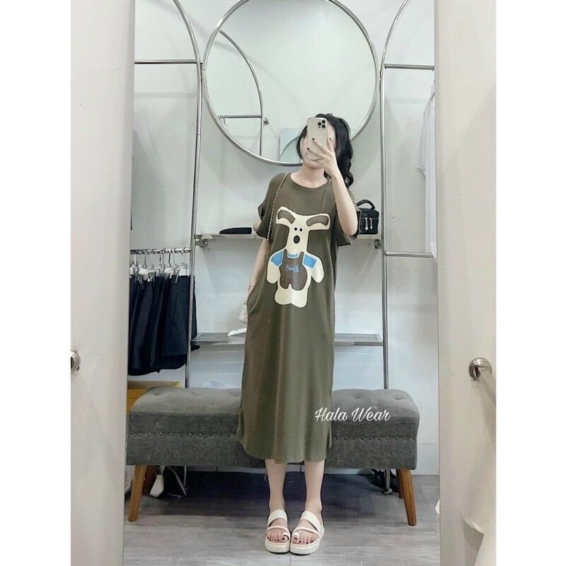 Đầm bầu suông cotton co giãn thời trang