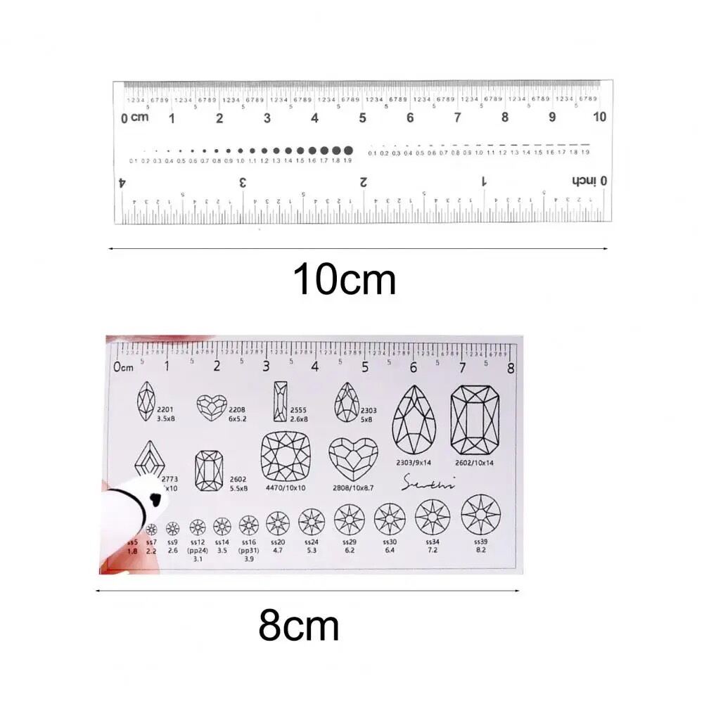 Thước đo form móng úp , thước đo móng , đo kích thước đá charm chuẩn size