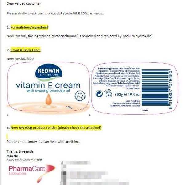 Kem dưỡng da Redwin Vitamin E Úc