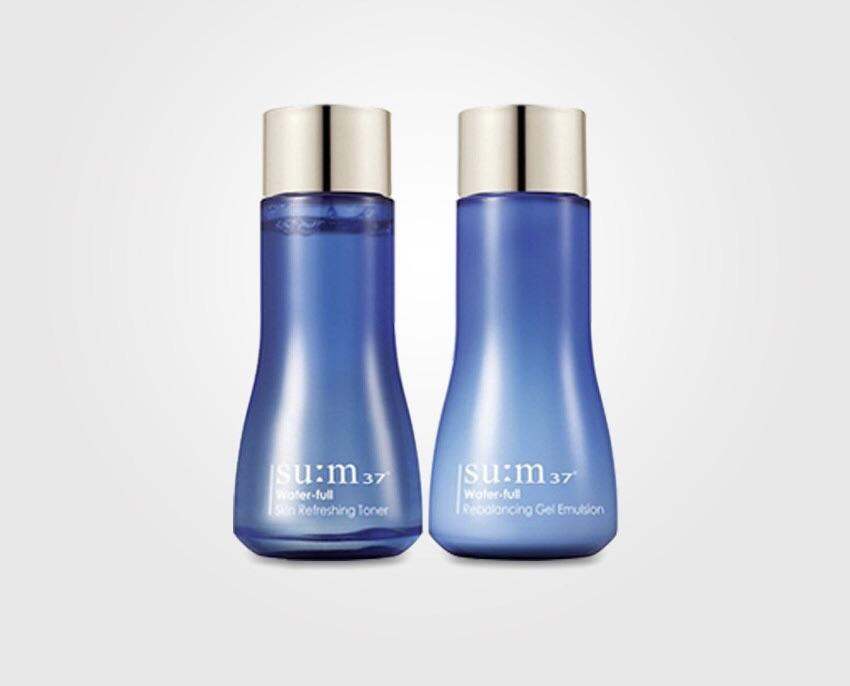 Cặp dưỡng nước hoa hồng và sữa dưỡng Sum37 Xanh Water Full mini