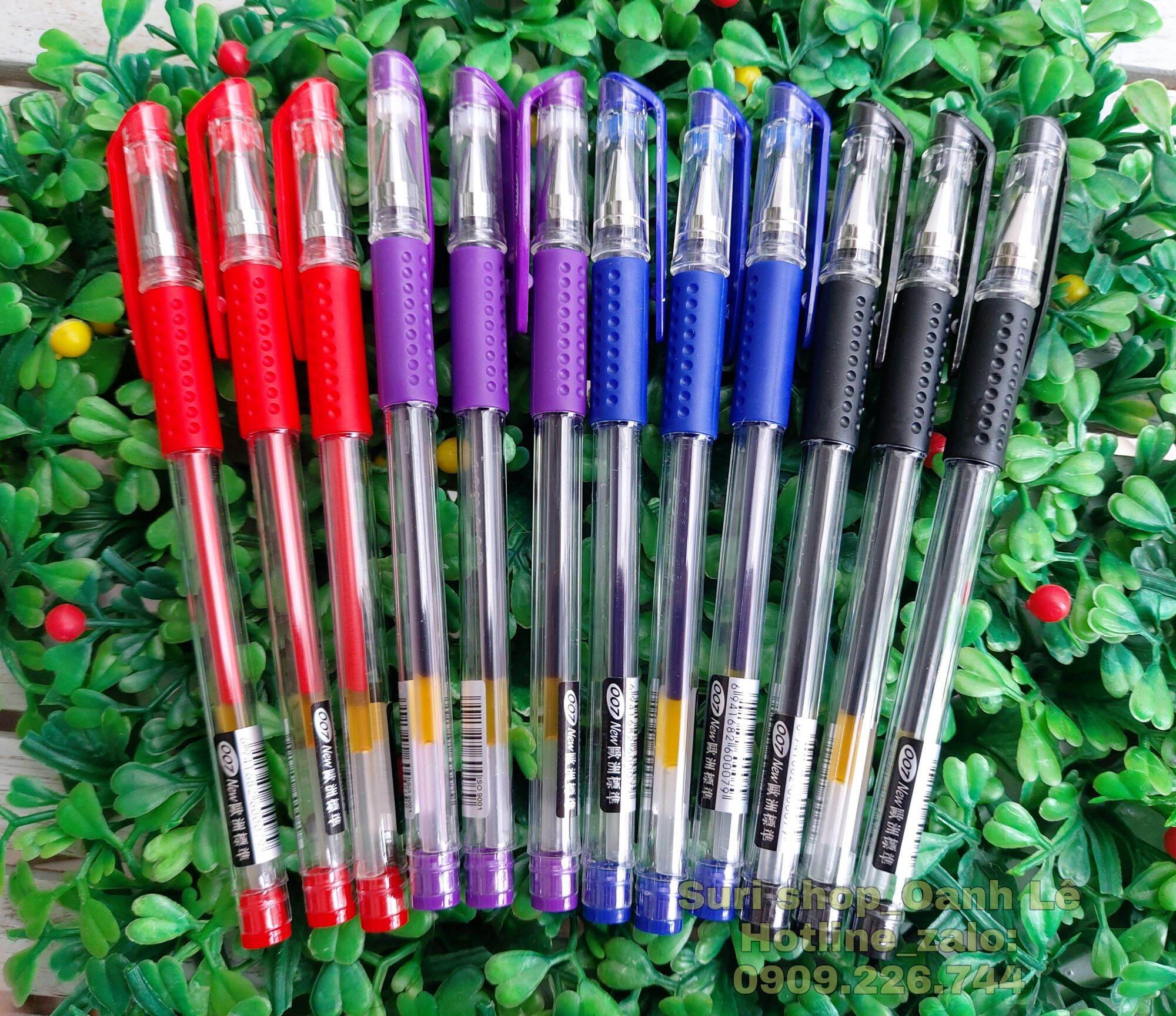 Hộp 12 cây Bút gel Mini ngòi nhỏ 0.5 mm phù hợp mọi lứa tuổi. ( mực tím,xanh,đỏ,đen)