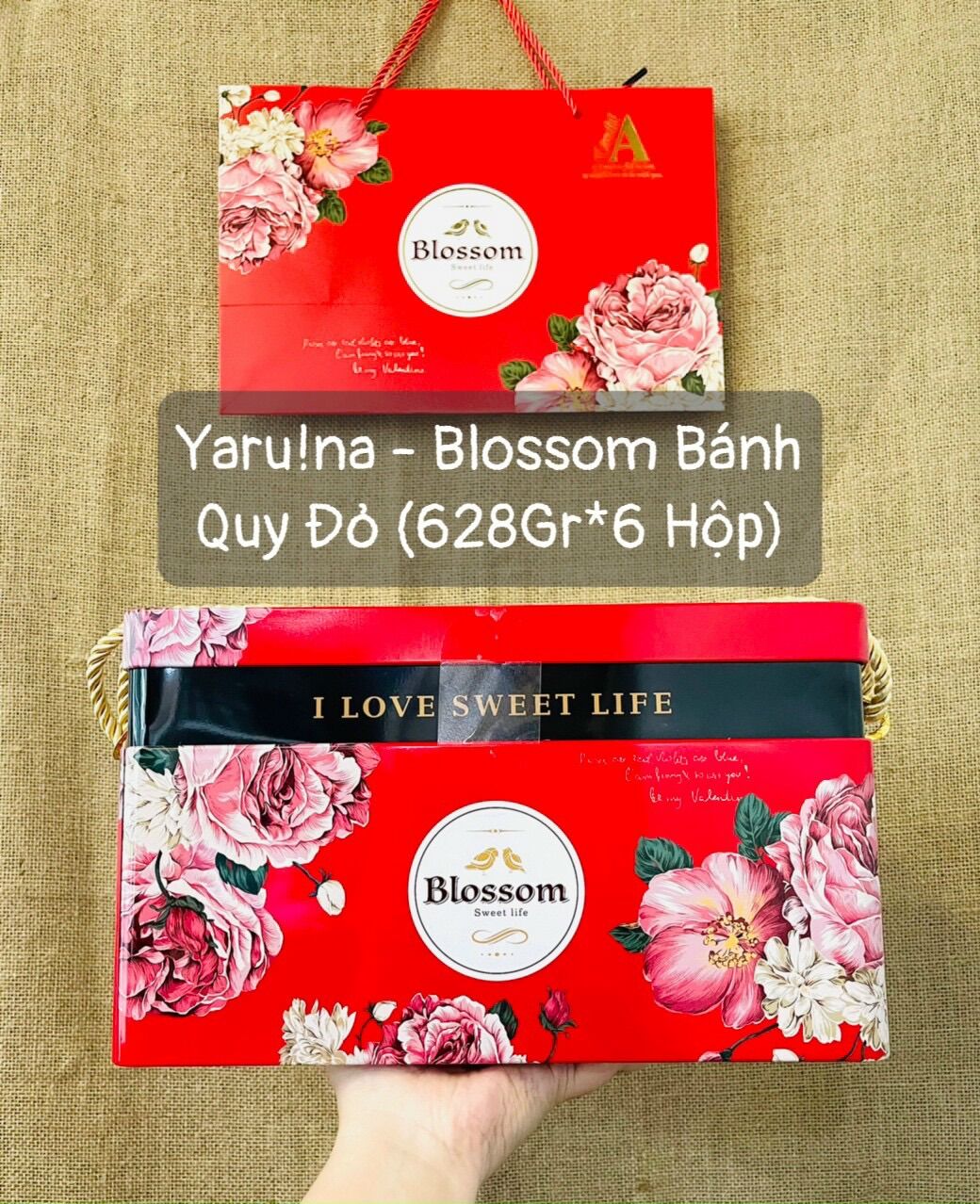 Bánh hộp thiết blossom Hongkong 628gram kèm túi