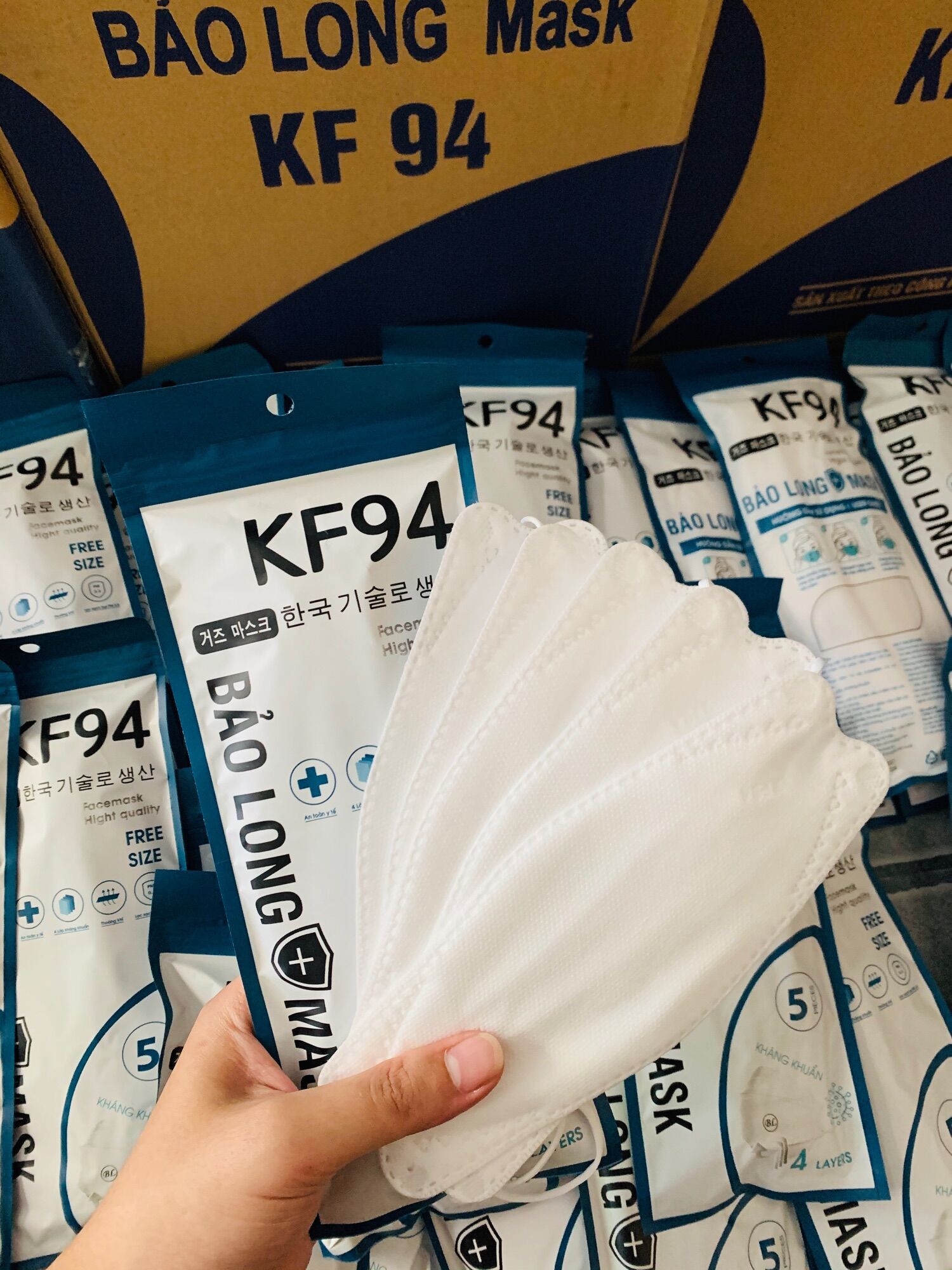 (Sỉ) Khẩu Trang 4D KF94 BẢO LONG MASK ( 1 thùng 300 cái khẩu trang)