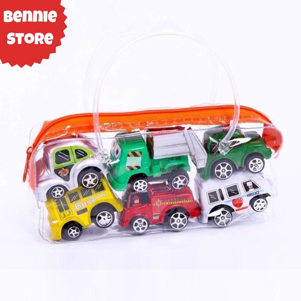 Set 6 ô tô mini bánh đà cho bé, Xe đồ chơi trẻ em