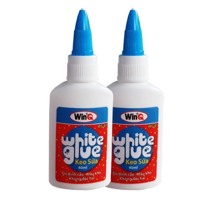 Combo 6 chai keo sữa winq wg-02 loại 40ml dán giấy, làm thủ công