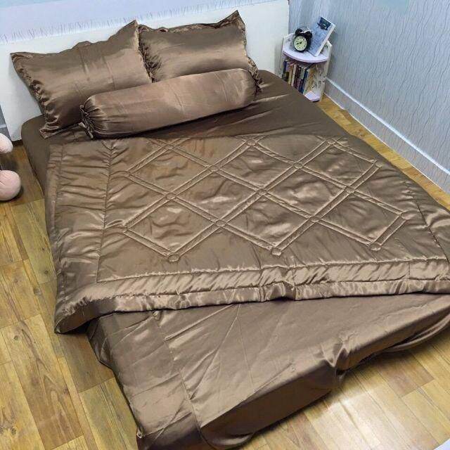 bộ ga và vỏ gối phi lụa bóng mã 47 đủ size