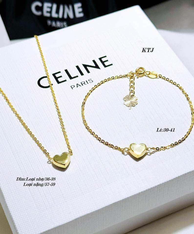 Sét dây truyền - lắc tay trái tim nhẹ xinh đơn giản vàng tây tặng ng ấy . có bảo hành