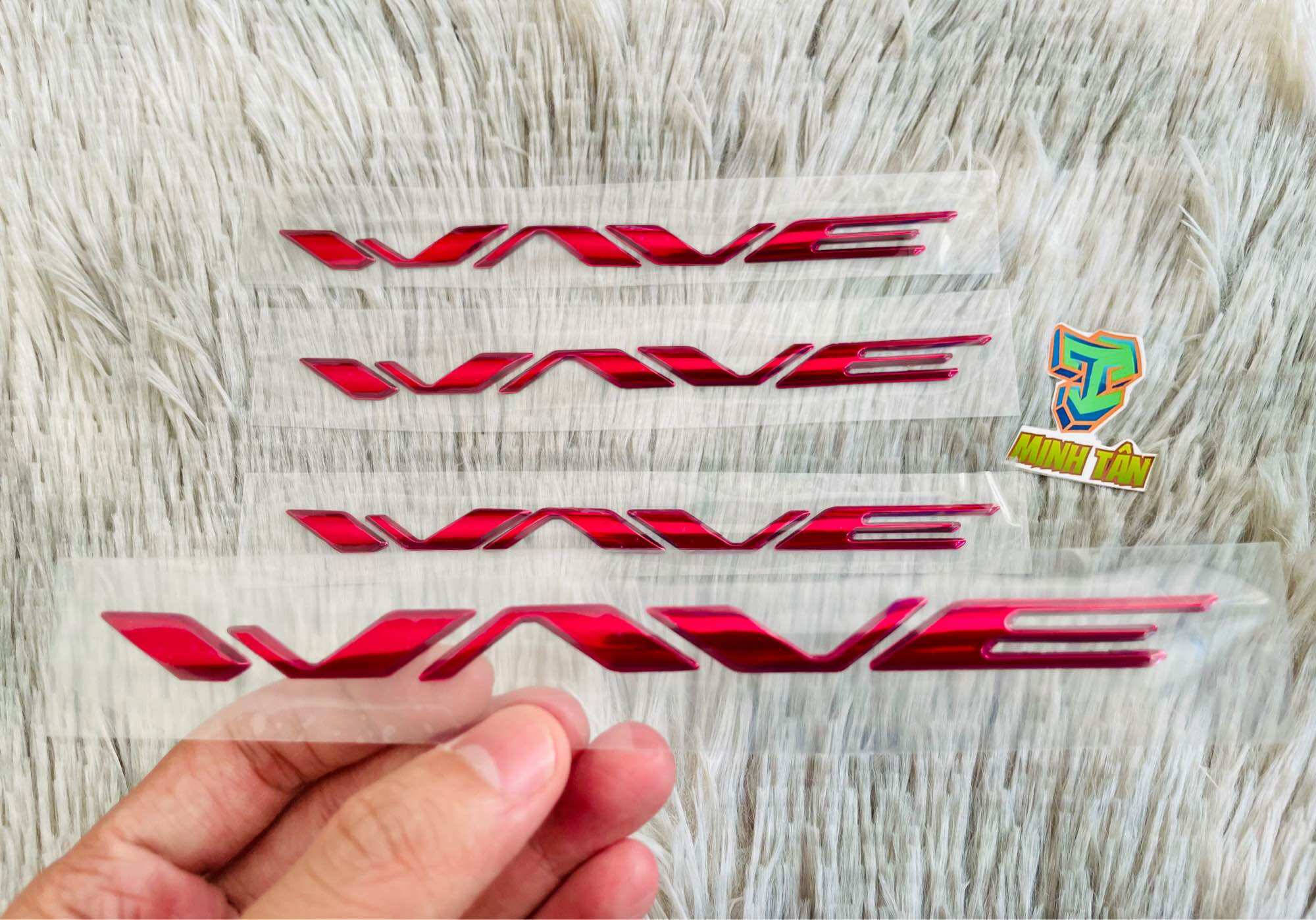 Tem zin 3D chữ nổi Wave alpha cao cấp (giá 1 cặp )