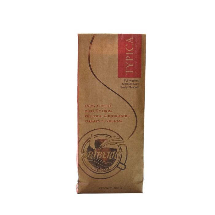 Cà phê typica đà lạt 100% nguyên chất rang mộc, túi 200g