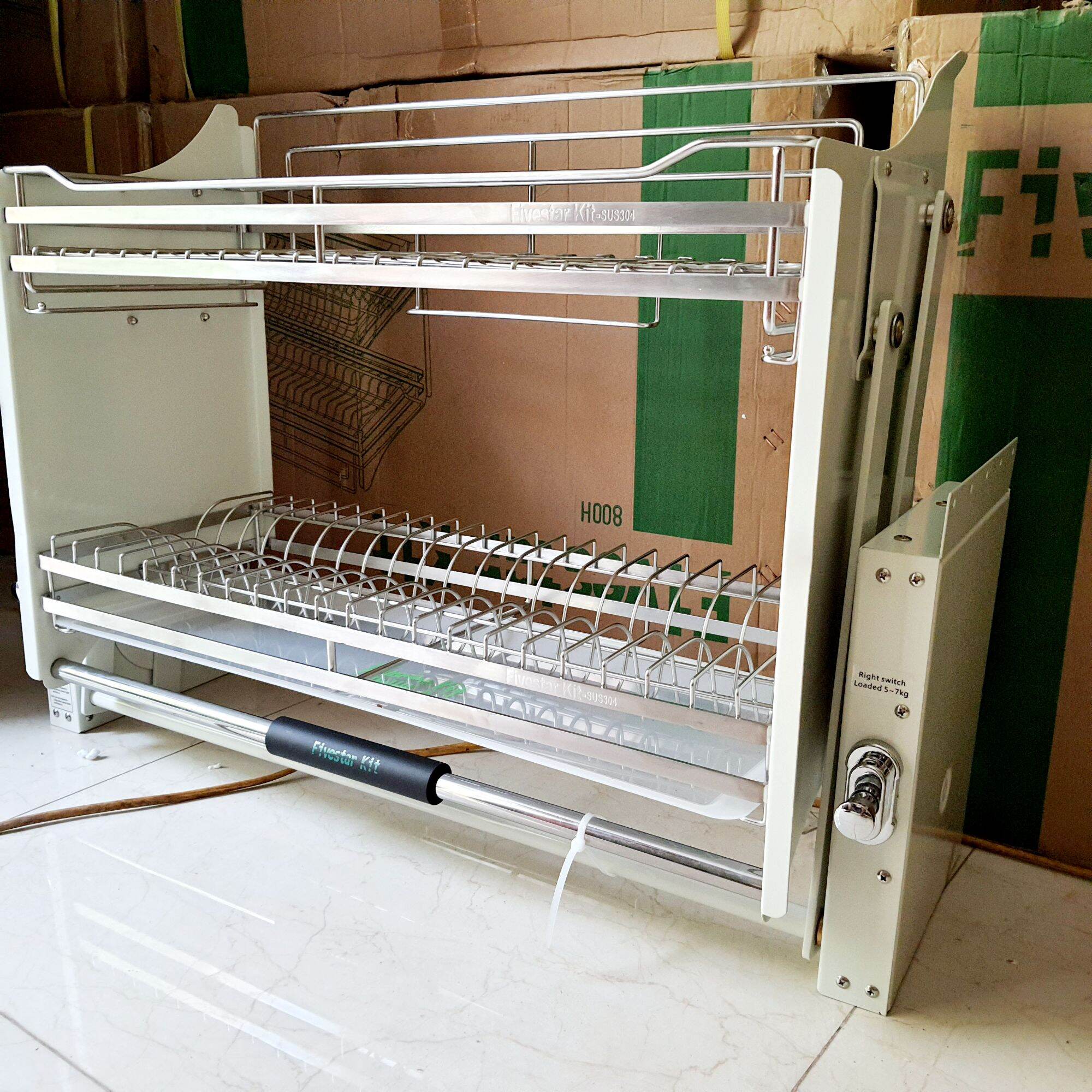Giá bát nâng hạ inox sus304 Five star kit 900mm