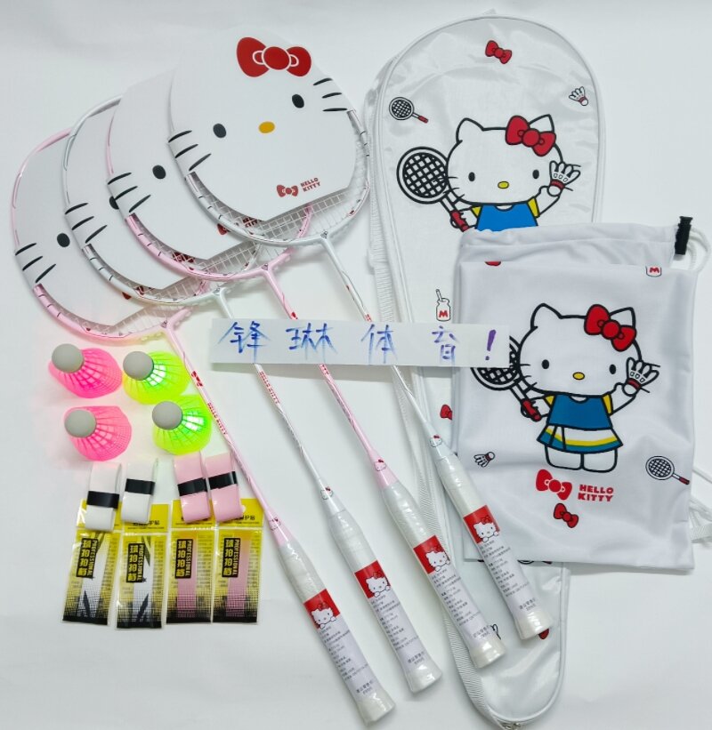 Vợt Cầu Lông HelloKitty KT Kitty Cat Cartoon Pink Unisex Student Level Beginners Intermediate Advanc