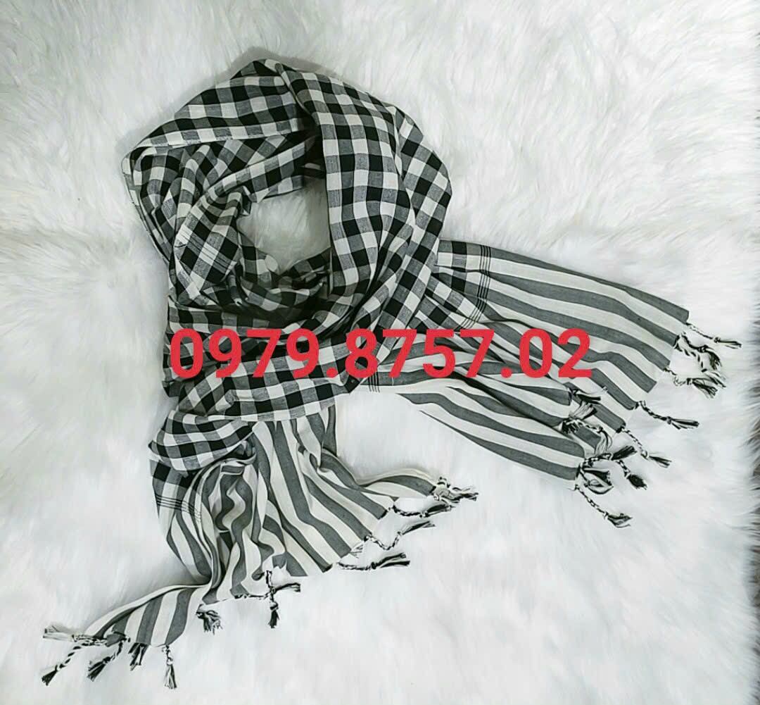Khăn rằn 40x155cm màu đen trắng