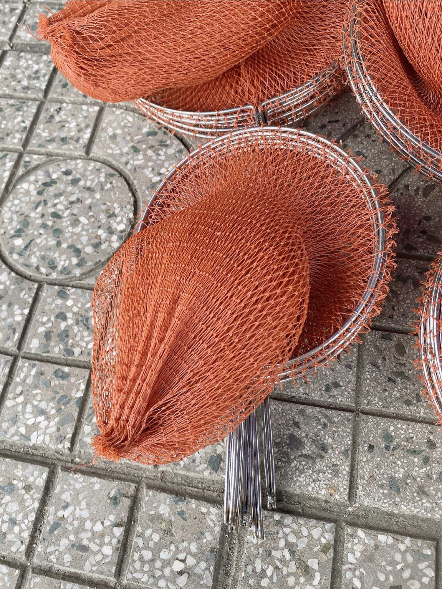 Vợt vớt cá đánh cá xiệt cá ngang 18cm 20cm 25cm 30cm 35cm mắt lưới 1phân5(8li)