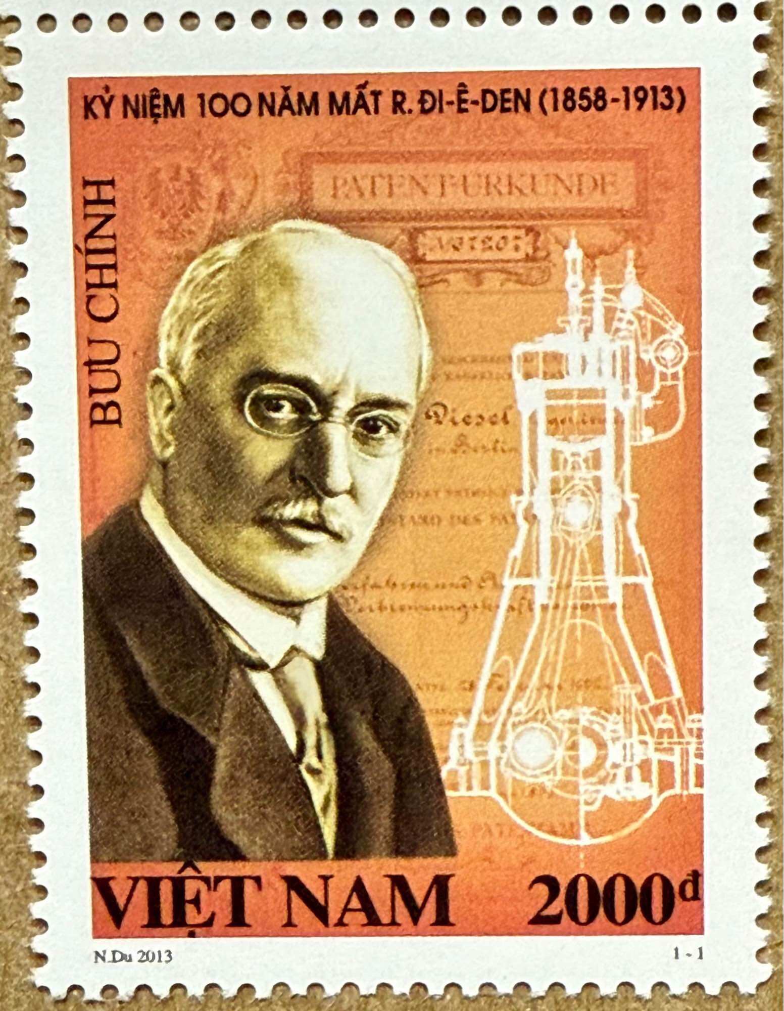 Tem sưu tập Việt Nam 2013: KN 100 năm mất Dieasel
