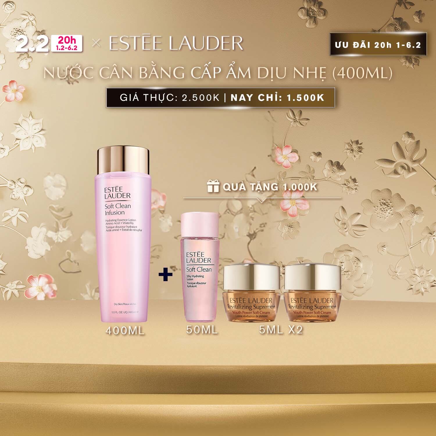 Nước cân bằng cấp ẩm Estee Lauder Soft Clean Infusion Hydrating Essence Lotion with Amino Acid + Wat