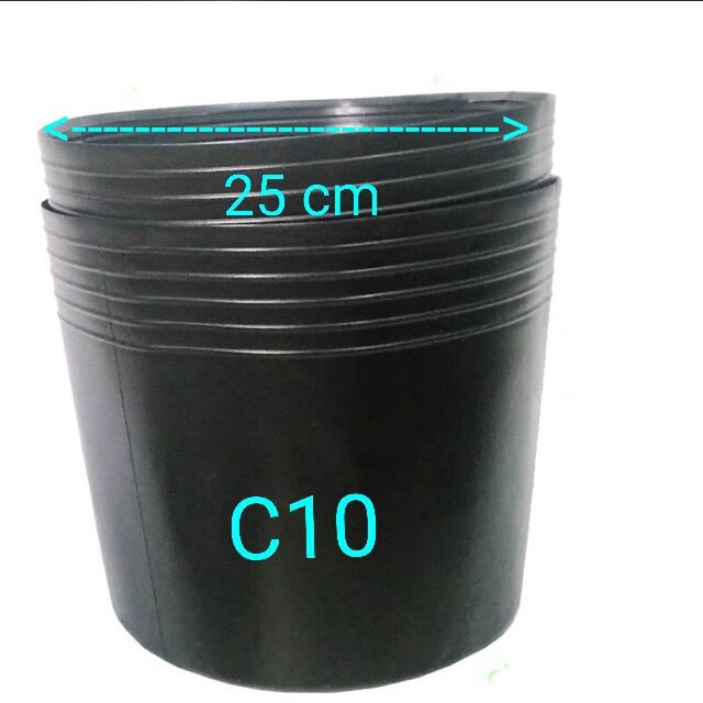 10 chậu nhựa đen C10, chậu nhựa dẻo trồng cây sân vườn